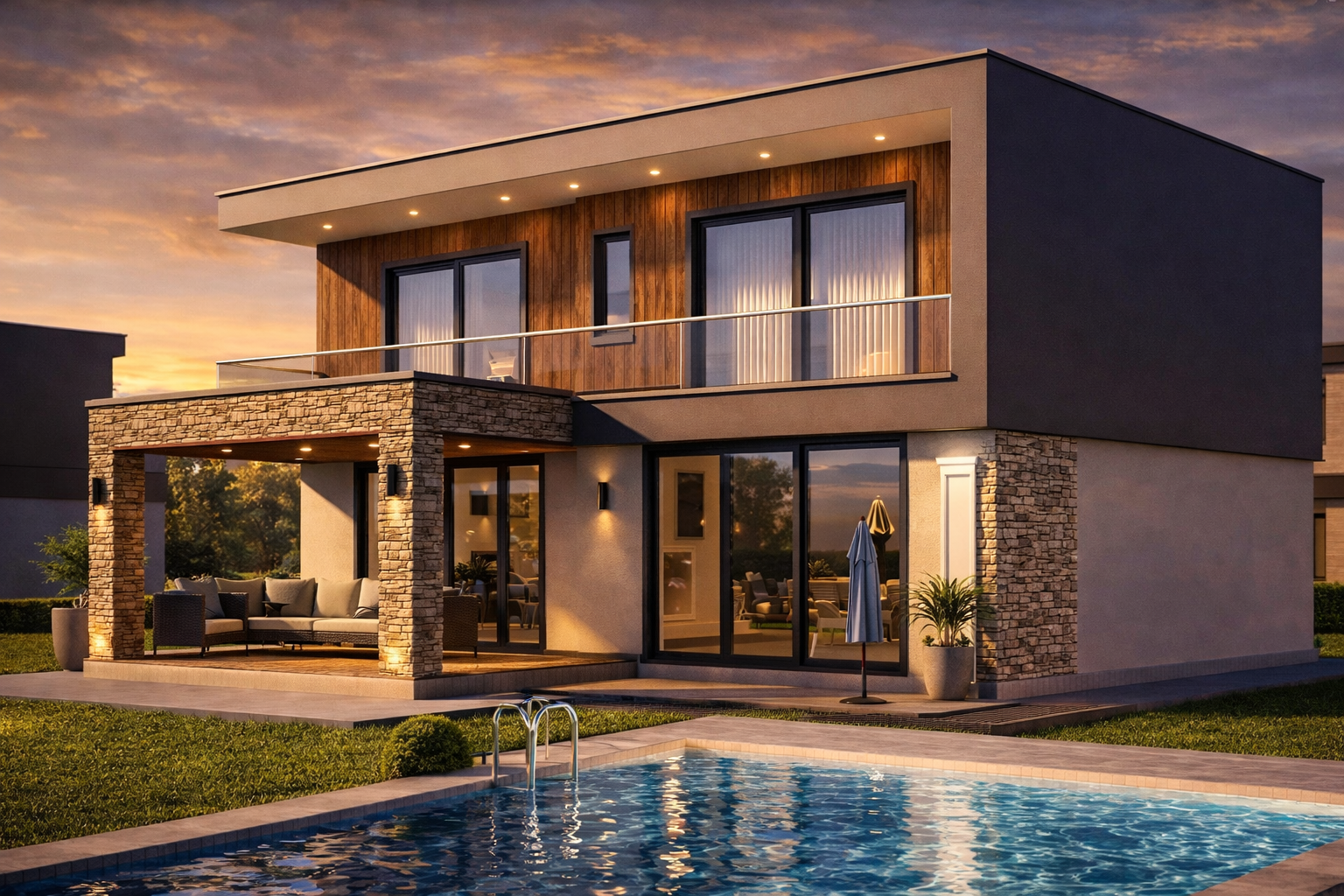 184 m² 4+1 Dubleks Çelik Villa