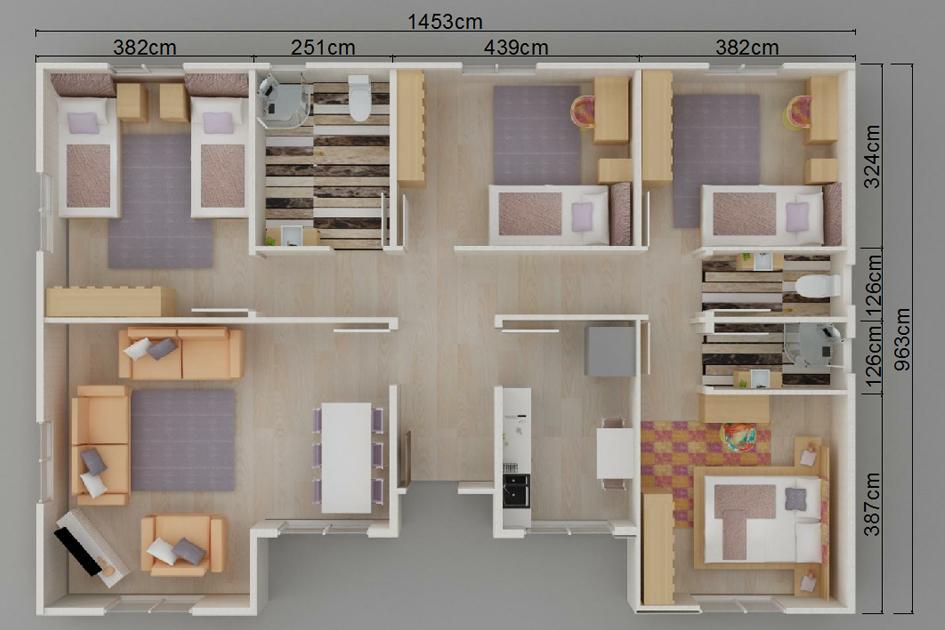 129 m² 4+1 Tek Kat Prefabrik Ev görsel 3