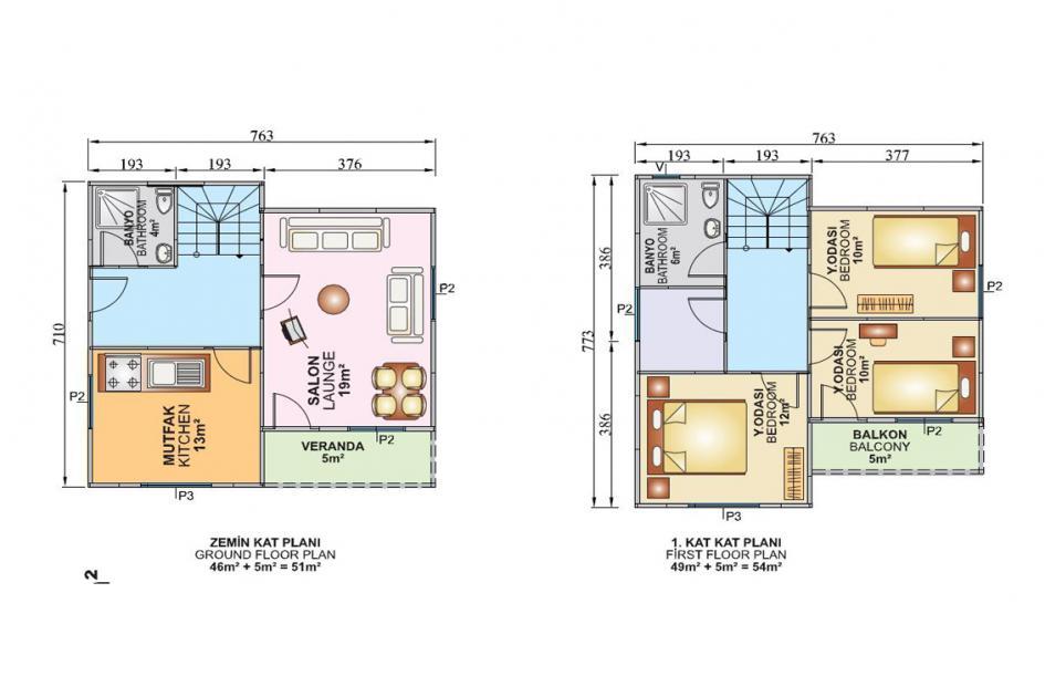 105 m² 3+1 Dubleks Prefabrik Ev son görsel