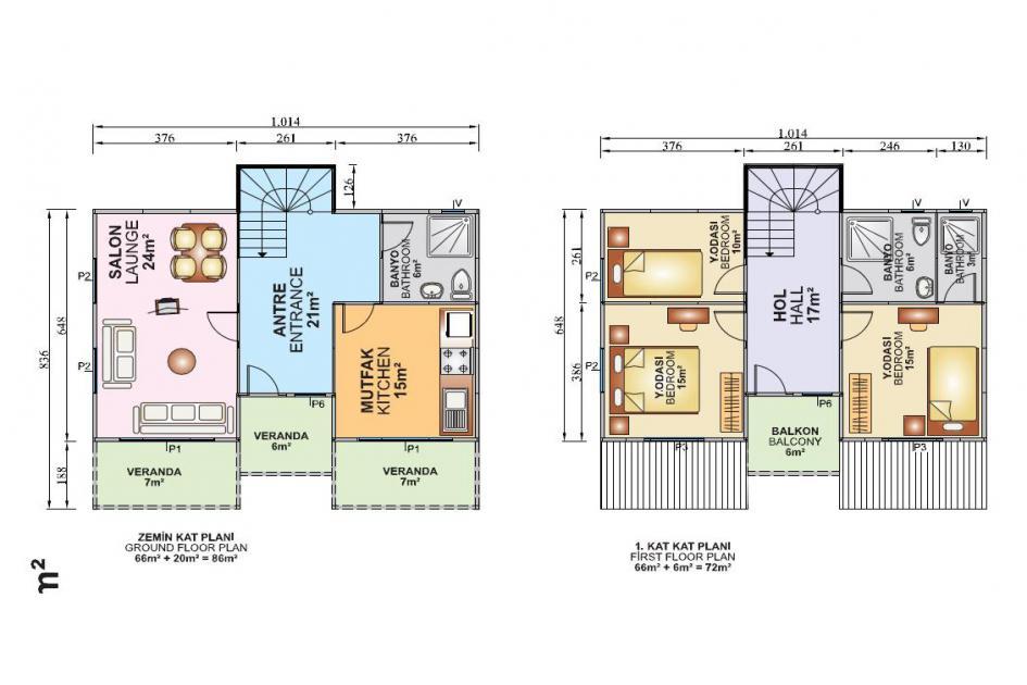 158 m² 3+1 Dubleks Prefabrik Ev son görsel