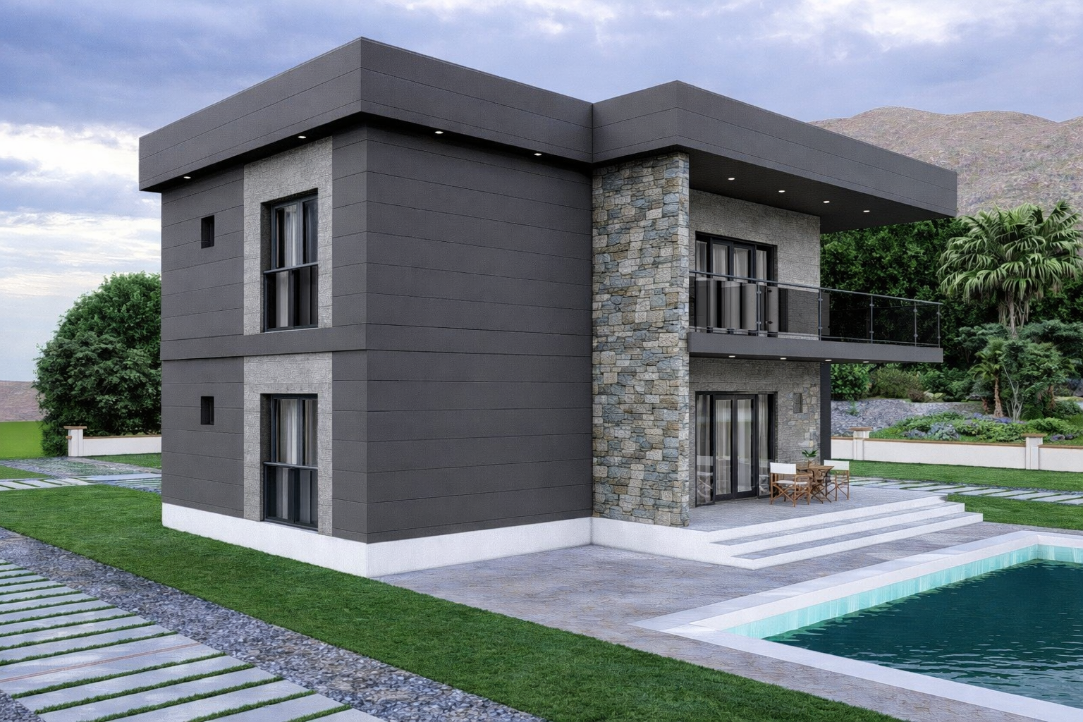 212 m² 4+1 Dubleks Çelik Villa görsel 5